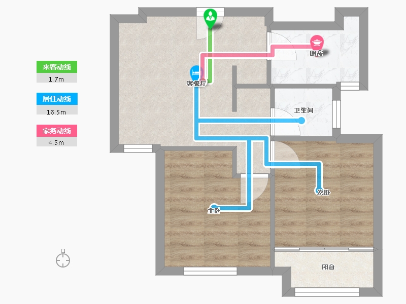 辽宁省-沈阳市-荣盛锦绣天地十三号街（49，50）号楼65m²-43.67-户型库-动静线