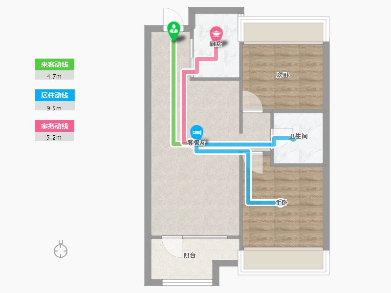 辽宁省-沈阳市-荣盛锦绣天地十三号街（1,2,3）号楼80m²-56.74-户型库-动静线