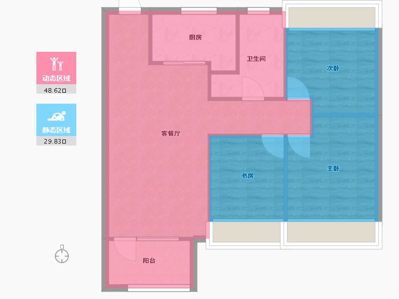 辽宁省-沈阳市-荣盛锦绣天地十三号街（1,2,3）号楼99m²-71.11-户型库-动静分区