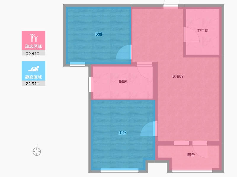 辽宁省-沈阳市-沈阳国御温泉度假小镇C户型建面84.99㎡-55.05-户型库-动静分区