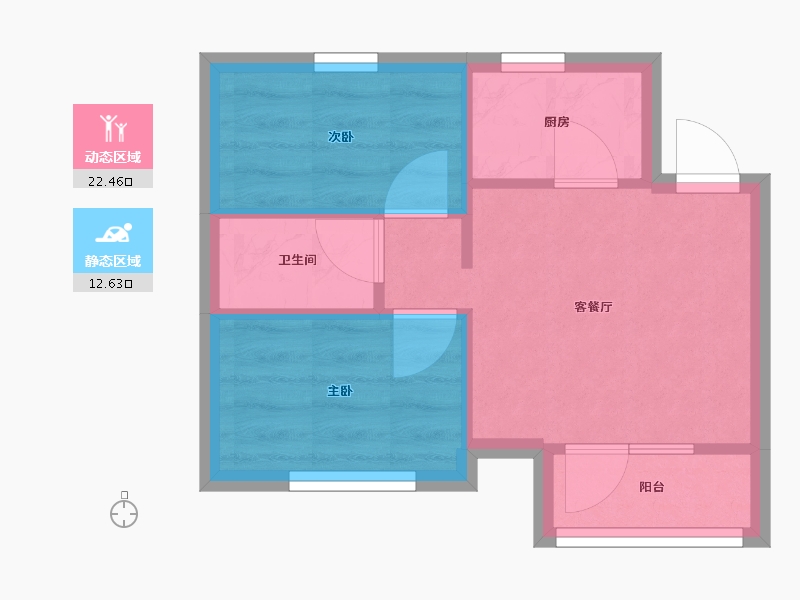 辽宁省-沈阳市-荣盛锦绣天地十三号街（5,8,6,49,50）号楼77m²-30.81-户型库-动静分区