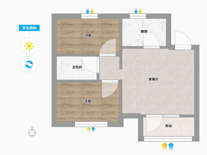 辽宁省-沈阳市-荣盛锦绣天地十三号街（5,8,6,49,50）号楼77m²-30.81-户型库-采光通风