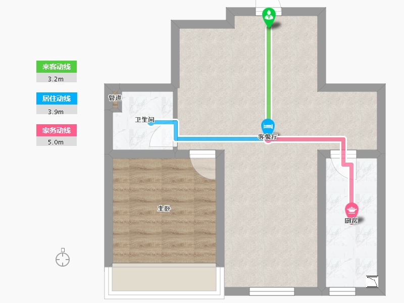 辽宁省-沈阳市-融创城沈辽西路（22,14,19,20,31）号楼63m²-50.41-户型库-动静线