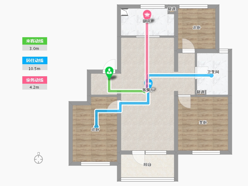 辽宁省-沈阳市-融创城沈辽路（D1至D8,D12,D14）号楼102m²-73.86-户型库-动静线