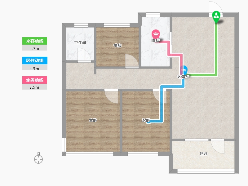 辽宁省-沈阳市-融创城沈辽路（G7,G10,G8,G9）号楼107m²-74.33-户型库-动静线