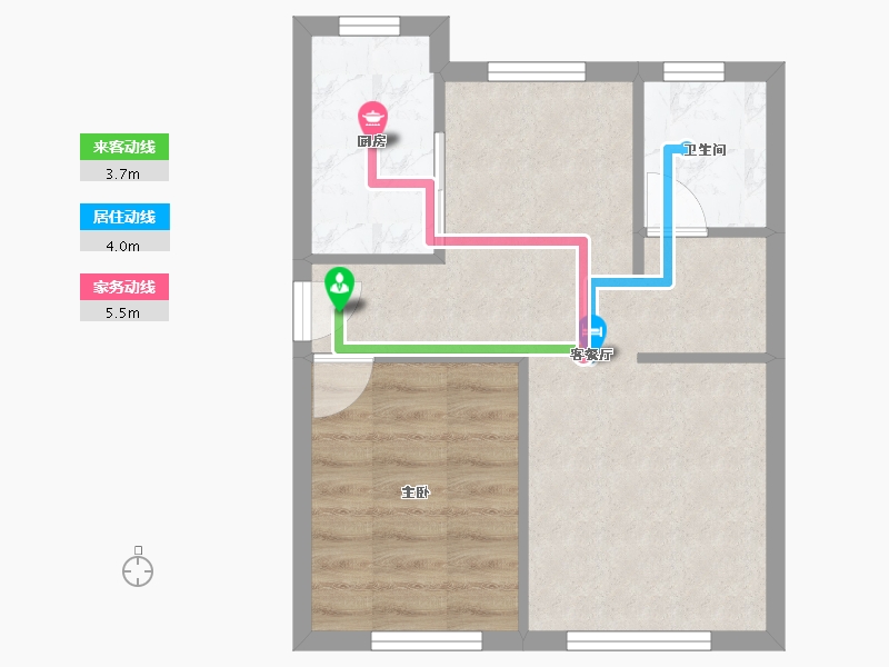 辽宁省-沈阳市-融创城沈辽西路（Ｇ２）号楼65m²-42.53-户型库-动静线