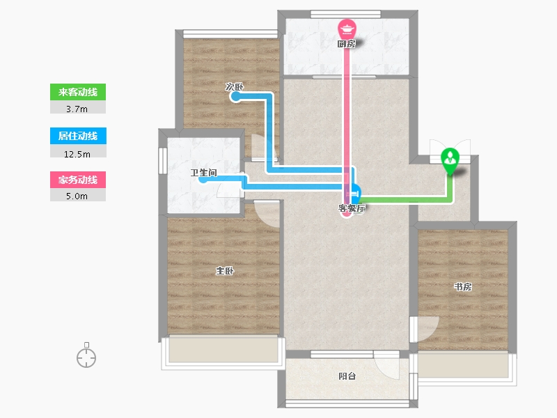 辽宁省-沈阳市-融创城沈辽西路（D3）号楼110m²-85.13-户型库-动静线