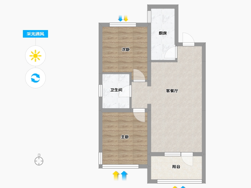 辽宁省-沈阳市-融创城沈辽西路（G5,G7,G10,G9,G3）号楼89m²-59.15-户型库-采光通风