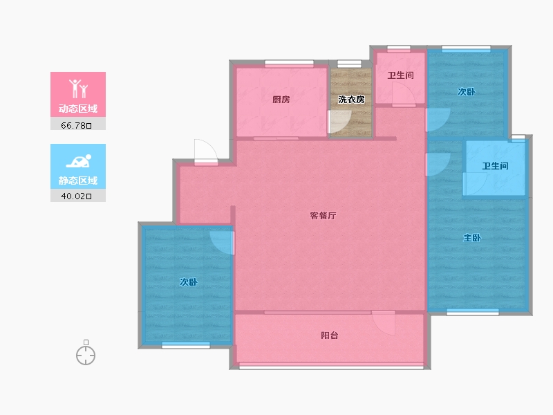 辽宁省-沈阳市-融创城沈辽西路（D6,D7）号楼126m²-101.33-户型库-动静分区