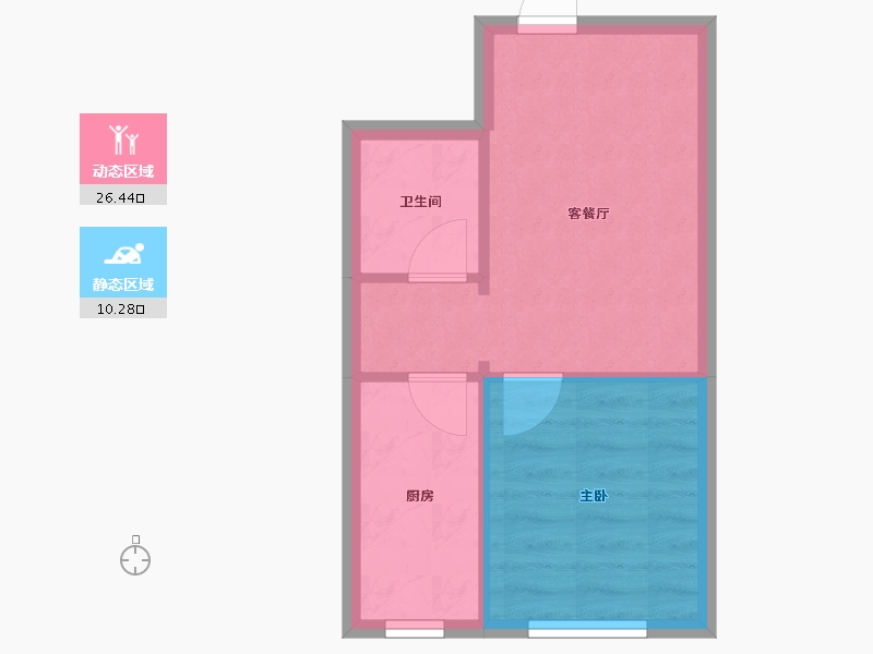 辽宁省-沈阳市-明发锦绣华城道义北大街36-8号（15号楼）E建面50m²-32.76-户型库-动静分区