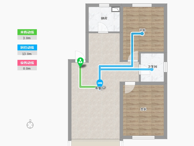 辽宁省-沈阳市-融创城沈辽西路（22,5,7,8,19,31）号楼78m²-62.40-户型库-动静线