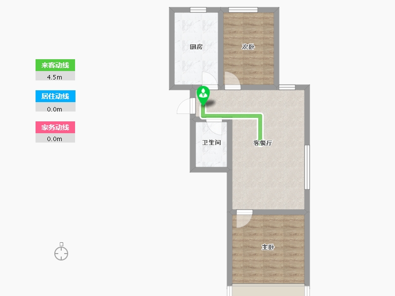 辽宁省-沈阳市-融创城沈辽西路（5,7,8,11）号楼66m²-53.60-户型库-动静线