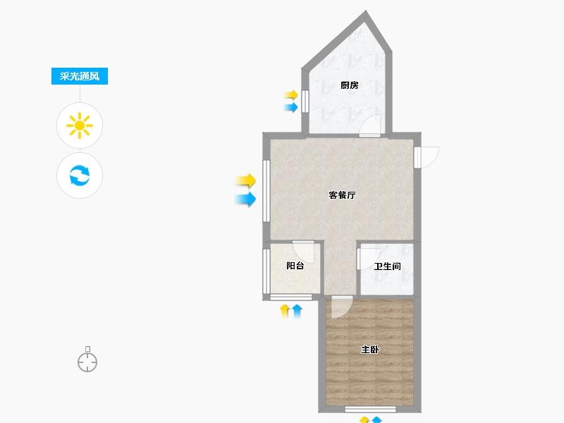 辽宁省-沈阳市-明发锦绣华城道义北大街36-8号（15号楼）A建面67m²-50.17-户型库-采光通风