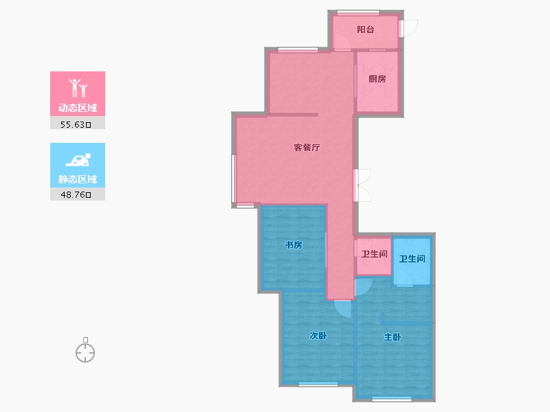 辽宁省-沈阳市-明发锦绣华城道义北大街36-11号楼（8号楼）8栋-A建面137m²-95.04-户型库-动静分区