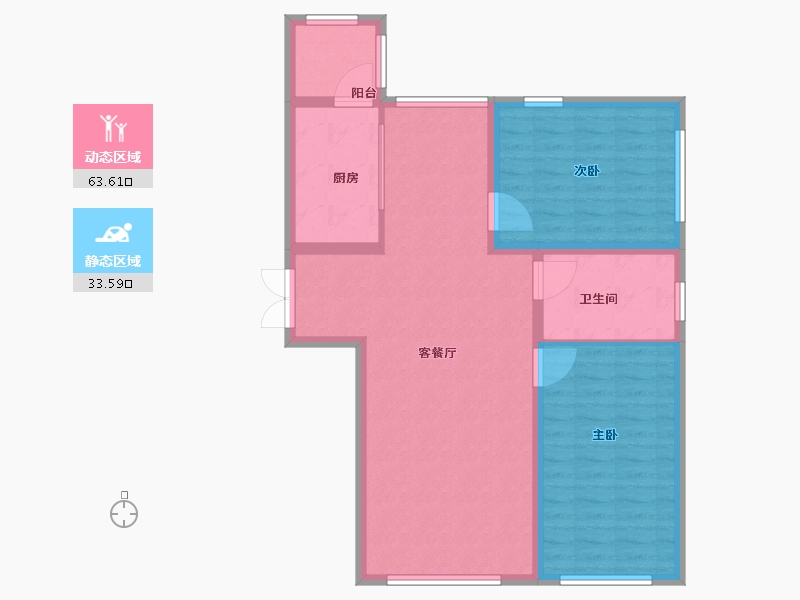 黑龙江省-哈尔滨市-颐品雅居-88.04-户型库-动静分区