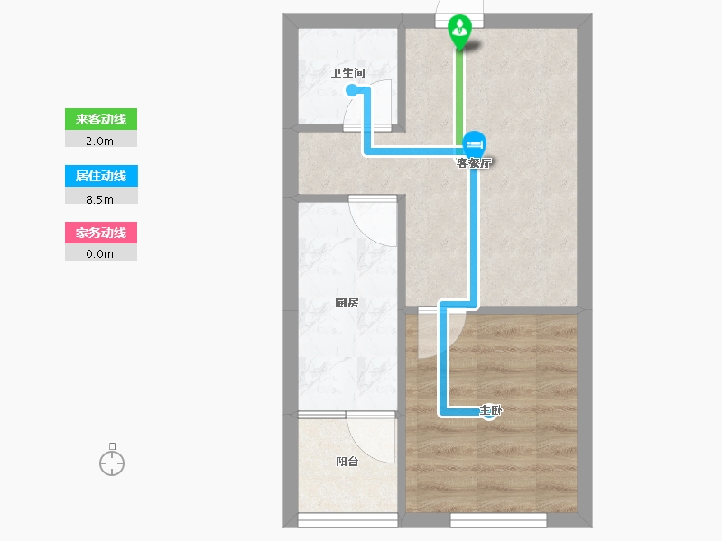 辽宁省-沈阳市-明发锦绣华城道义北大街36-8号（15号楼）F建面50m²-34.95-户型库-动静线