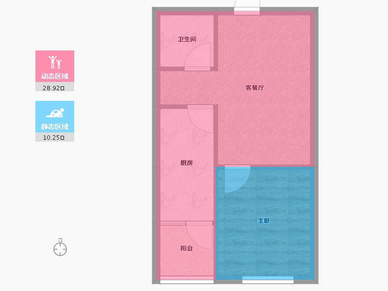 辽宁省-沈阳市-明发锦绣华城道义北大街36-8号（15号楼）F建面50m²-34.95-户型库-动静分区