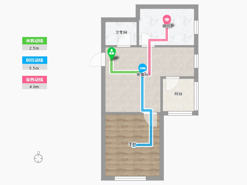 辽宁省-沈阳市-明发锦绣华城道义北大街36-8号（15号楼）H建面57m²-40.05-户型库-动静线