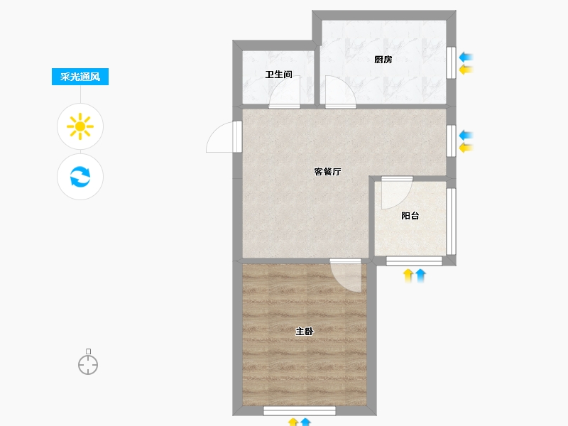 辽宁省-沈阳市-明发锦绣华城道义北大街36-8号（15号楼）H建面57m²-40.05-户型库-采光通风