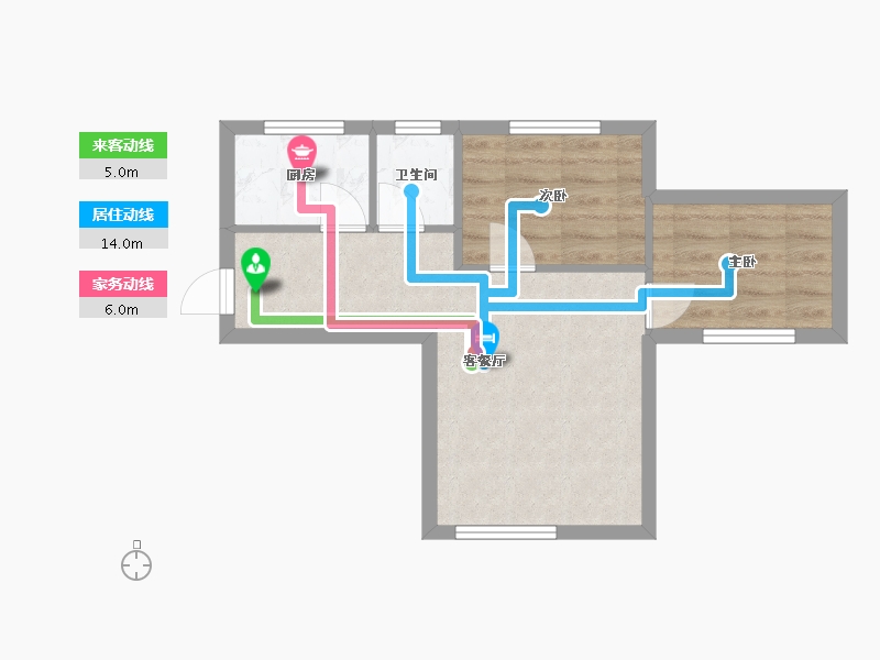 辽宁省-沈阳市-三隆熙湖枫景84平户型84m²-41.97-户型库-动静线