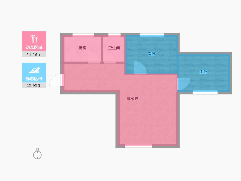 辽宁省-沈阳市-三隆熙湖枫景84平户型84m²-41.97-户型库-动静分区