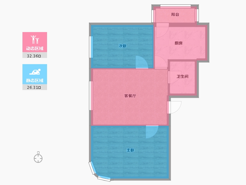 辽宁省-沈阳市-国奥新城蒲田路12-9号（10号楼）A户型建面77m²-52.79-户型库-动静分区