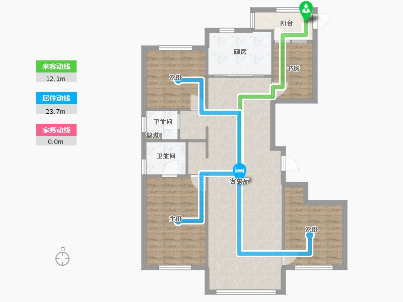 辽宁省-沈阳市-万科翡翠之光铁西区齐贤北街（3,6,2）号楼137m²-109.60-户型库-动静线