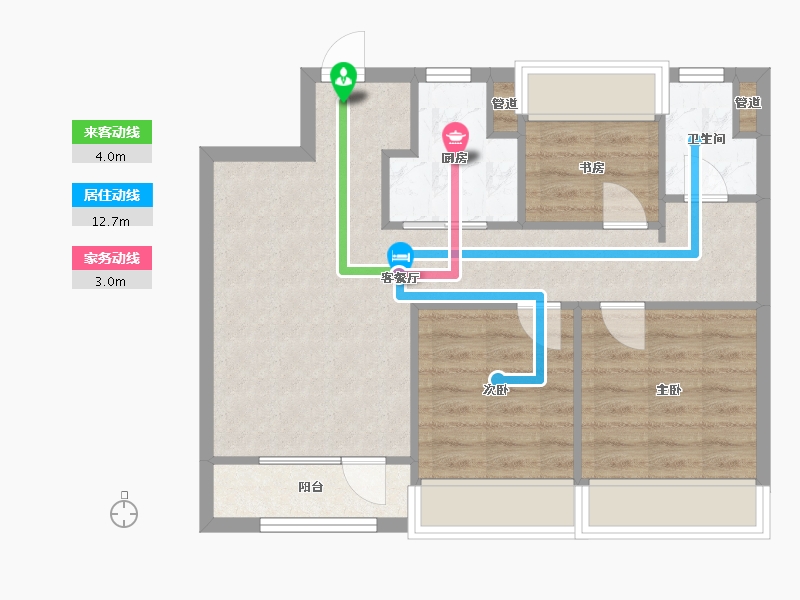 辽宁省-沈阳市-万科翡翠之光铁西区齐贤北街（16,17,15）号楼94m²-63.22-户型库-动静线