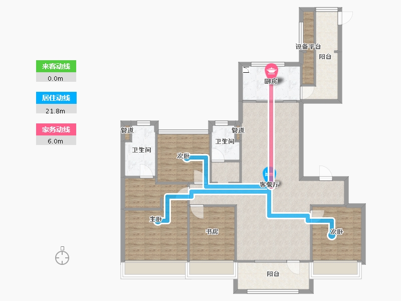 辽宁省-沈阳市-万科翡翠之光铁西区齐贤北街（22）号楼159m²-122.77-户型库-动静线