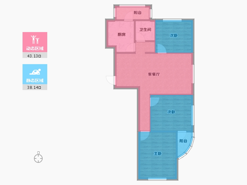 辽宁省-沈阳市-国奥新城蒲田路12-3号（1号楼）,蒲田路12-1号（8）,沈北新区蒲田路12-4号（9）-73.34-户型库-动静分区