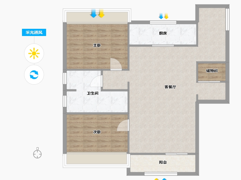 辽宁省-沈阳市-万科翡翠之光铁西区齐贤北街（21,23）号楼122m²-97.60-户型库-采光通风