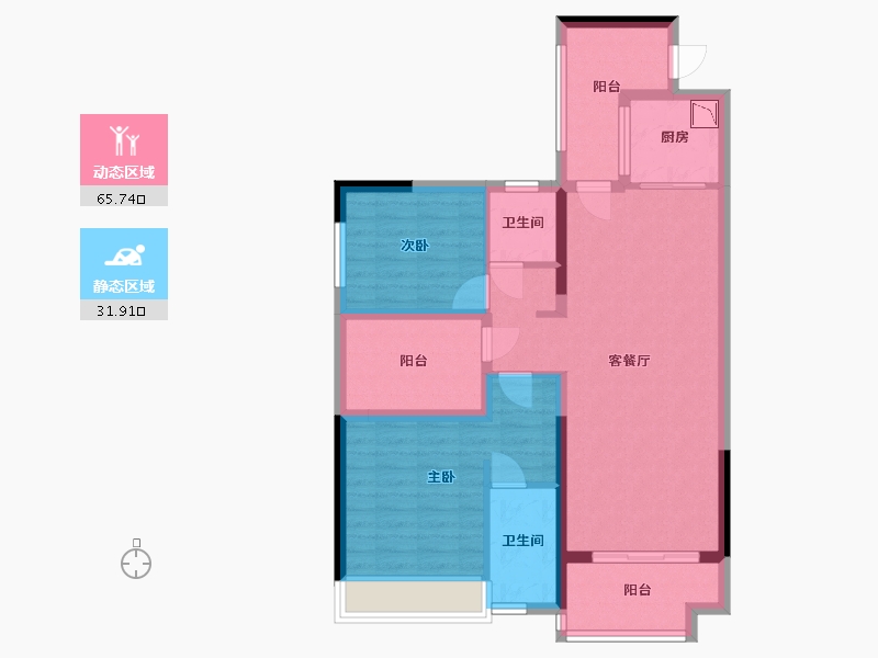 广东省-江门市-江悦城·公园里-86.05-户型库-动静分区