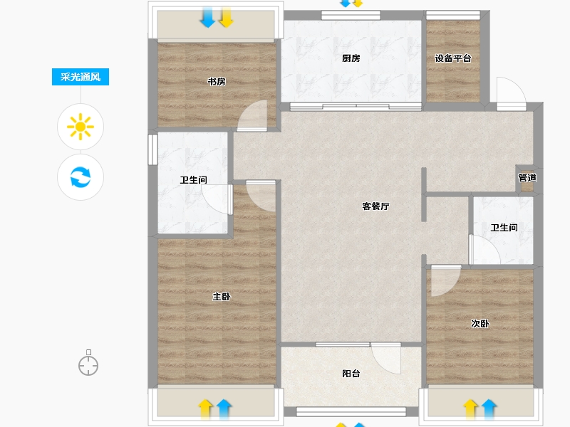 辽宁省-沈阳市-万科翡翠之光铁西区齐贤北街（31，25）号楼118m²-87.13-户型库-采光通风