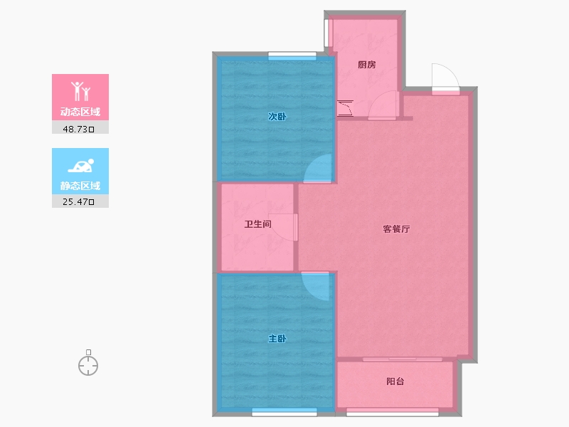 辽宁省-沈阳市-国奥新城蒲田路12-3号（1号楼）,蒲田路12-7号（6号楼）,蒲田路12-1号（8）,-67.73-户型库-动静分区