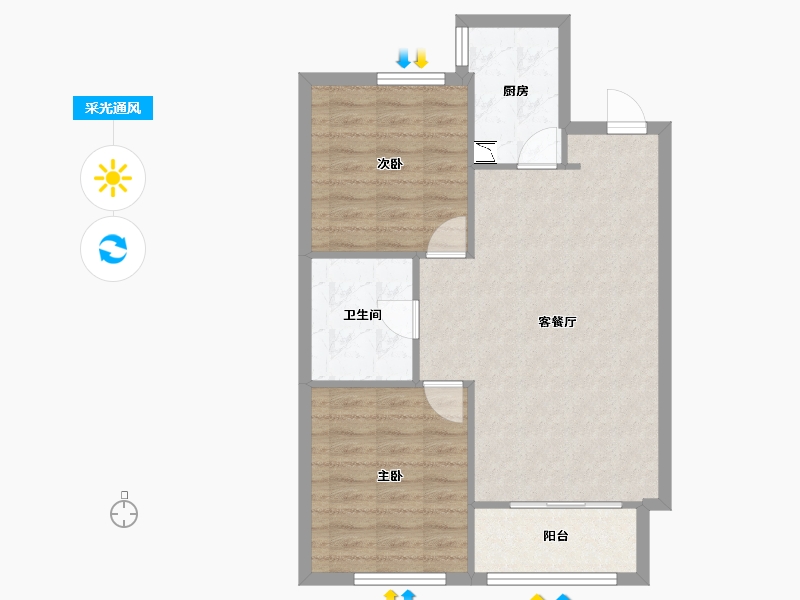 辽宁省-沈阳市-国奥新城蒲田路12-3号（1号楼）,蒲田路12-7号（6号楼）,蒲田路12-1号（8）,-67.73-户型库-采光通风