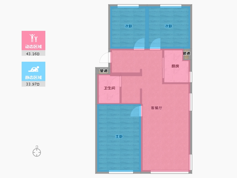 辽宁省-沈阳市-万科中德国际社区(G30,G32,G46)号楼103m²-69.18-户型库-动静分区