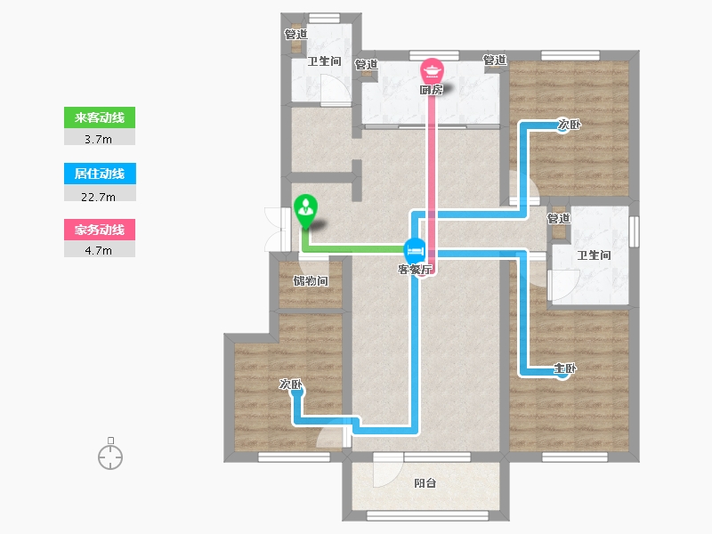 辽宁省-沈阳市-万科中德国际社区(Y5,Y6,Y9,Y10)号楼117m²-90.92-户型库-动静线