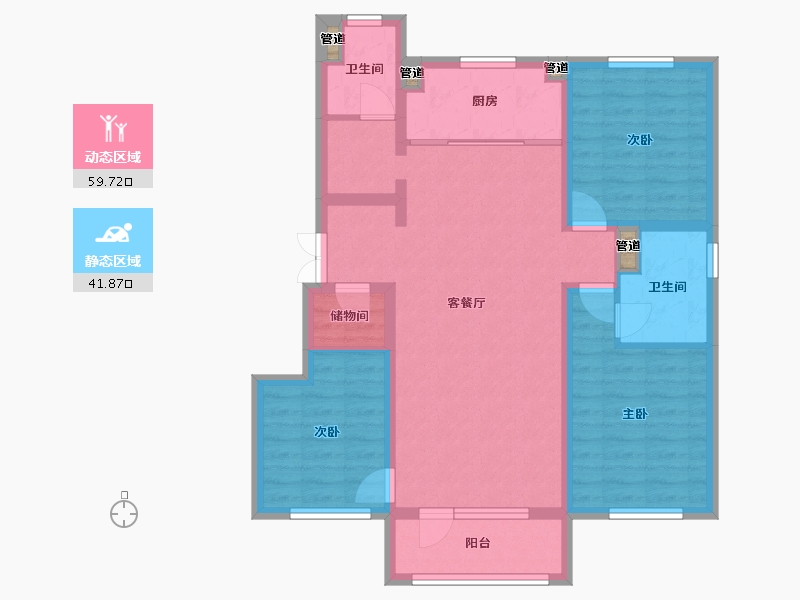 辽宁省-沈阳市-万科中德国际社区(Y5,Y6,Y9,Y10)号楼117m²-90.92-户型库-动静分区