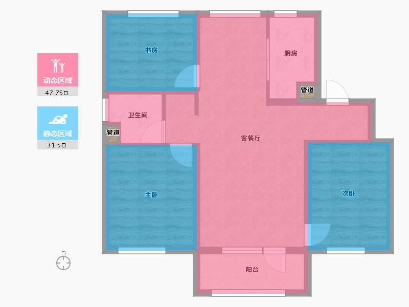 辽宁省-沈阳市-万科中德国际社区137平户型137m²-70.60-户型库-动静分区