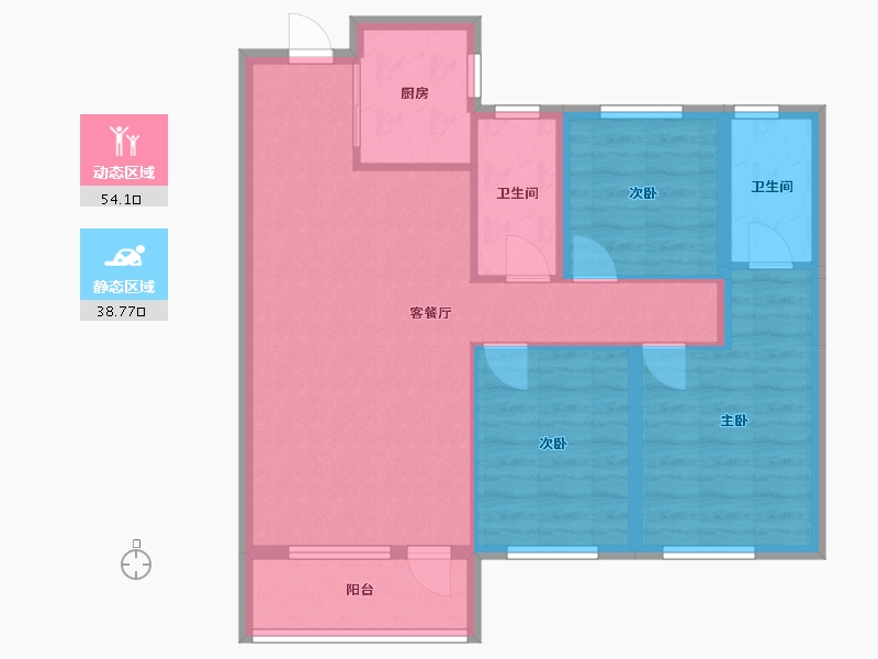 辽宁省-沈阳市-万象首府K户型120m²-82.97-户型库-动静分区