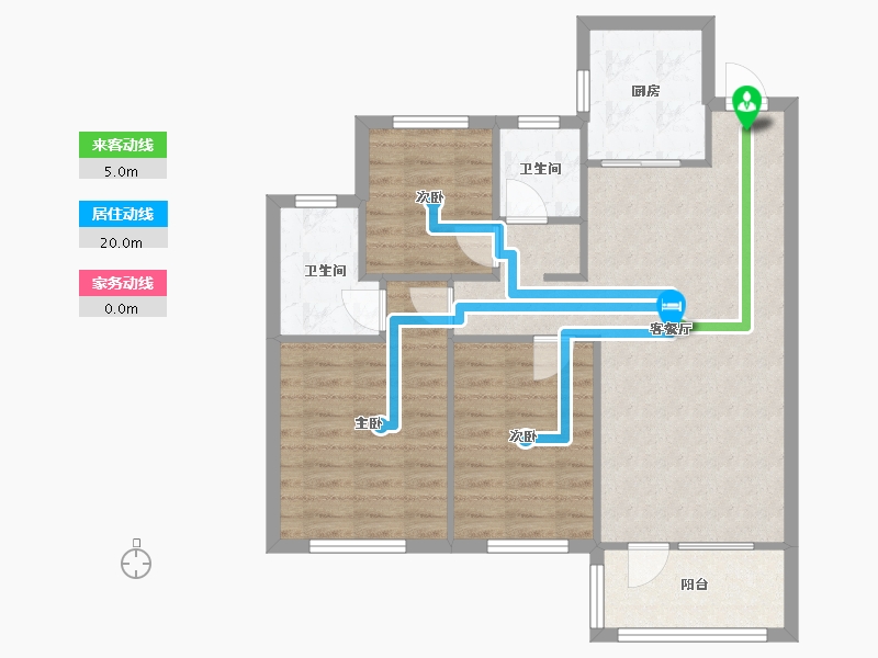 辽宁省-沈阳市-沈阳雅居乐花园D地块沈北路2-48号（48栋）,沈北路2-46号（46号楼）,沈北路2-39-79.94-户型库-动静线