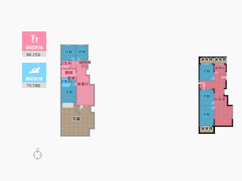 辽宁省-沈阳市-阳光城璞悦南九东路（3，4）号楼A1户型92m²-107.44-户型库-动静分区