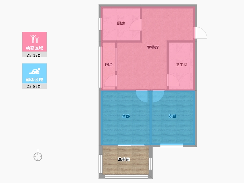 辽宁省-沈阳市-红豆杉温泉花园蒲河路22-18号（B2号楼）,蒲河路22-10号（B3）,蒲河路22-15号-58.55-户型库-动静分区