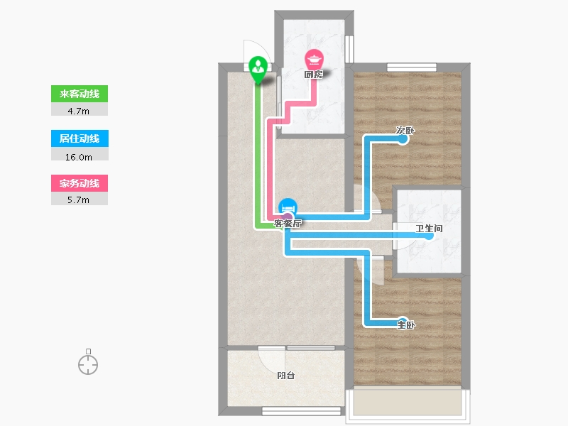 辽宁省-沈阳市-阳光城未来悦肇工南街98甲（2,3,,8）号楼87m²-61.04-户型库-动静线