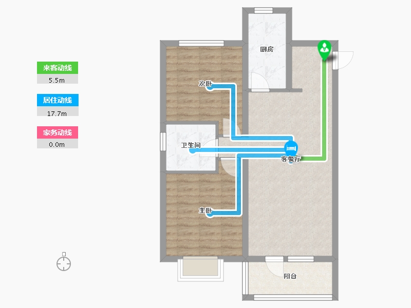 辽宁省-沈阳市-中梁首府星海路10-4号（5栋）88m²-70.40-户型库-动静线