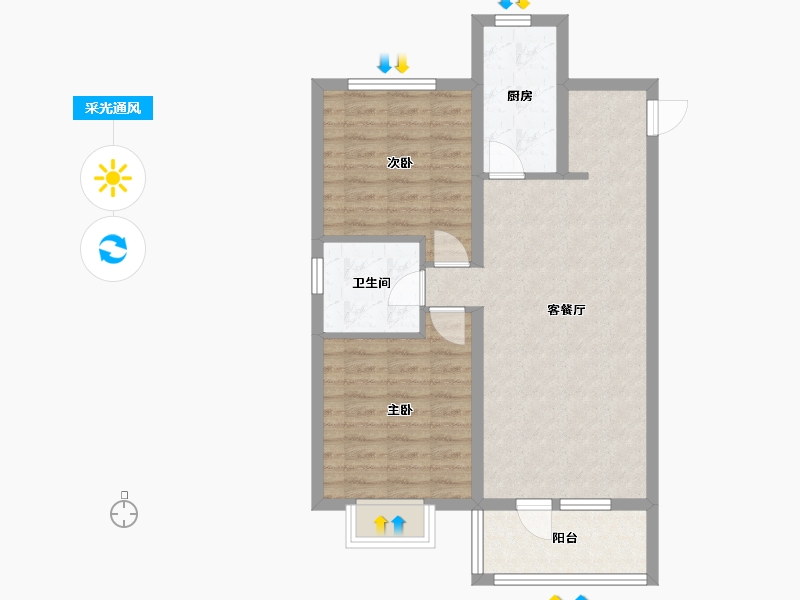 辽宁省-沈阳市-中梁首府星海路10-4号（5栋）88m²-70.40-户型库-采光通风