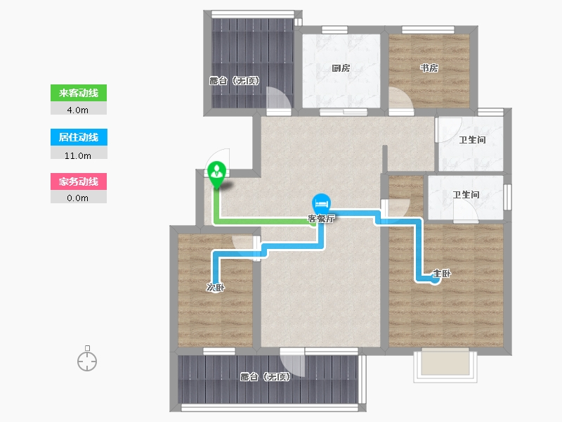 辽宁省-沈阳市-中梁首府星海路（4，3，2）栋112m²-89.61-户型库-动静线