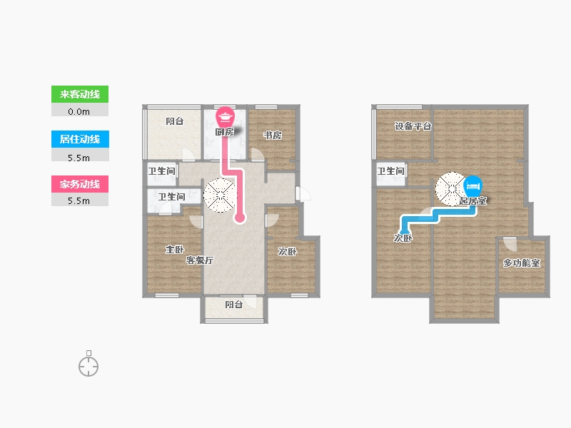 辽宁省-沈阳市-中南旭辉和樾北一西路（11,1）号楼115m²-185.50-户型库-动静线