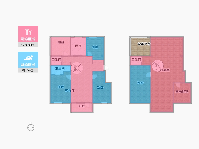 辽宁省-沈阳市-中南旭辉和樾北一西路（11,1）号楼115m²-185.50-户型库-动静分区