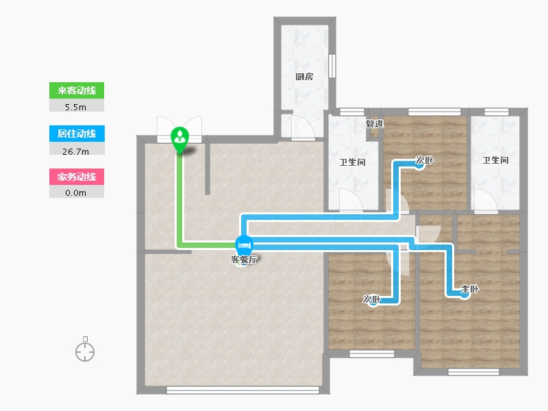 辽宁省-沈阳市-中南紫云集景星北街（1,2）号楼157m²-101.66-户型库-动静线